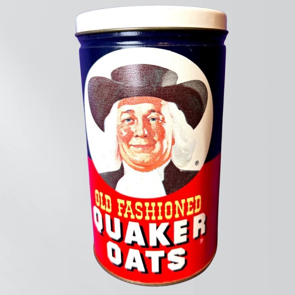 Vintage 1982 Old Fashioned Quaker Oats Tin With Recipe